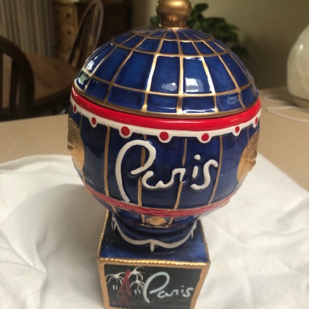 Ceramic Globe Paris Trinket Box